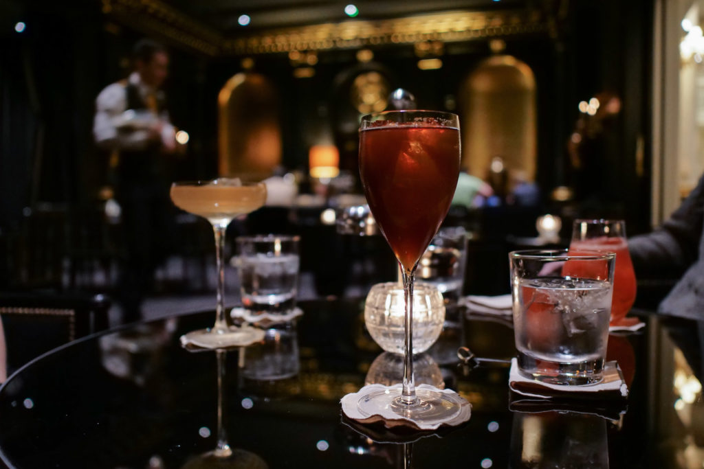 Our cocktails at Beaufort Bar at the Savoy in London.
