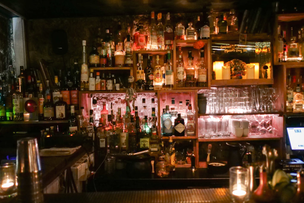 Behind the bar at Candelaria