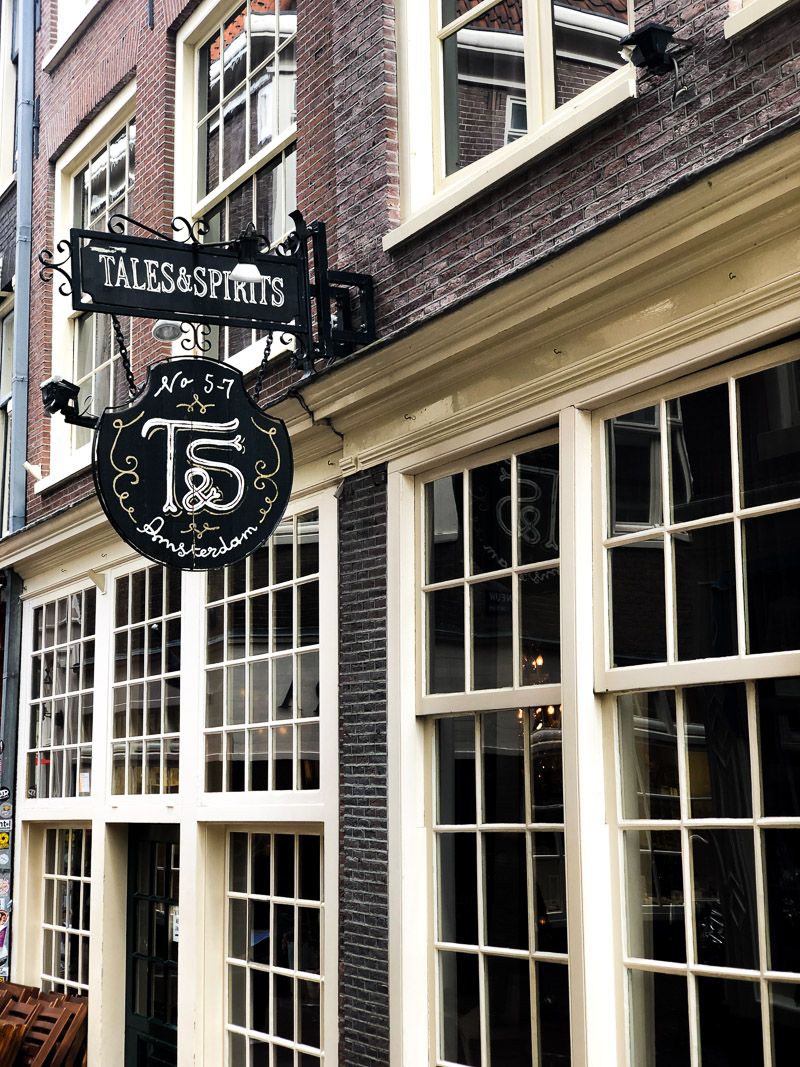 The outside of Tales and Spirits in Amsterdam.