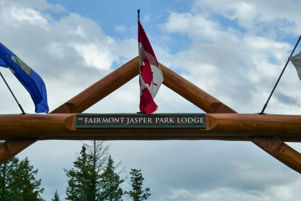 Arriving at Jasper Park Lodge.