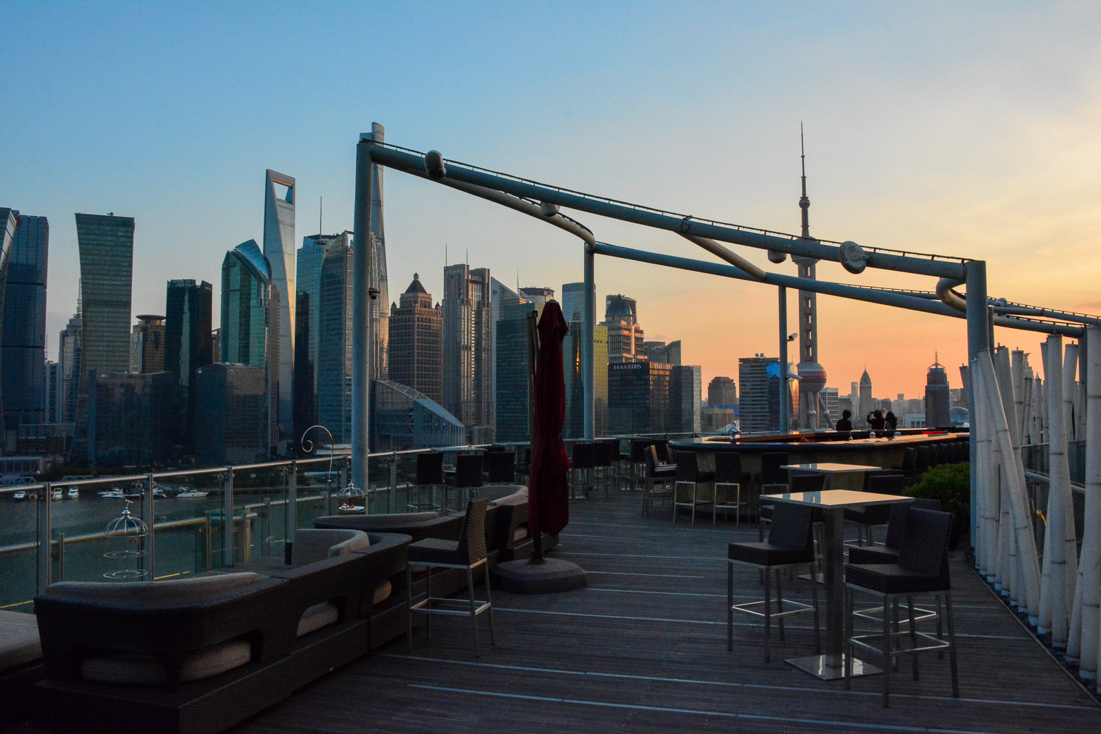 The Banyan Tree Shanghai rooftop bar.