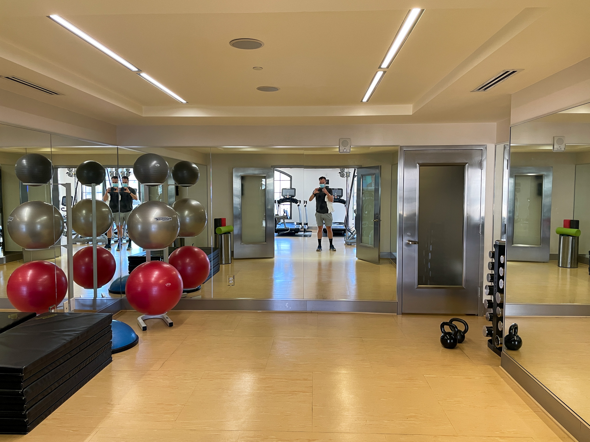 Stretching room at St. Regis Atlanta gym