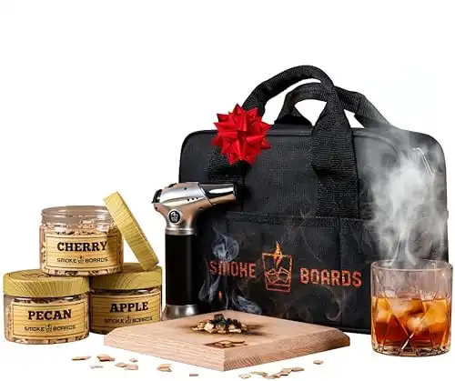Smoker Kit with Wood Chips and Torch-Old Fashioned Chimney Smoke Top Drink  Infuser for Cocktails, Whiskey, Rum, Gin & Bourbon for